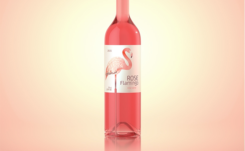 酒品牌包裝設計,用火烈鳥的形象創(chuàng)造一種飲品