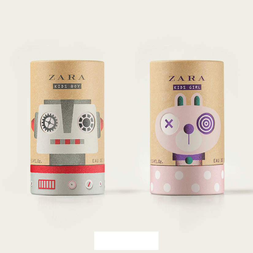 ZARA KIDS，用于嬰兒的香水包裝設計